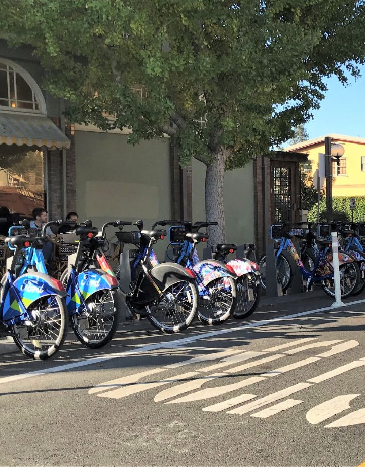 bay wheels bike share through the Lyft app, up near the corner of College Avenue and Russell Street